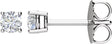 14K Gold Natural Diamond Round 4-Prong Stud Earrings – 3-5.2mm Stones - White Gold