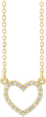 14K Gold Heart Necklace - Yellow Gold