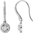 14K Gold Round Natural Diamond Halo-Style Earrings