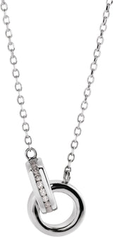 Platinum Round Natural Diamond Interlocking Circle Necklace