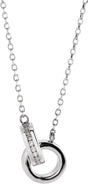 Platinum Round Natural Diamond Interlocking Circle Necklace