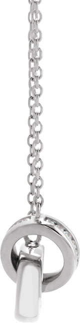 Platinum Round Natural Diamond Interlocking Circle Necklace - view 2