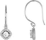 14K Gold Round Natural Diamond Halo-Style Earrings – 3.4-6.3mm Stones - White Gold