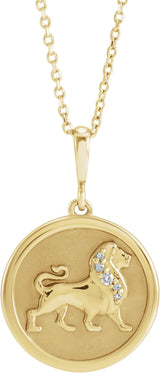 14K Gold Lion Necklace or Pendant - Yellow Gold