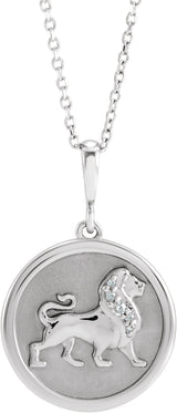 Platinum Lion Necklace or Pendant