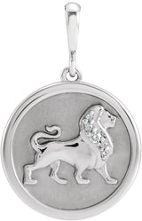 Platinum Lion Necklace or Pendant