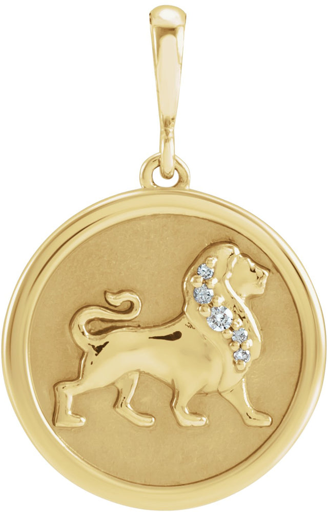 14K Gold Lion Necklace or Pendant - Yellow Gold