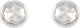 Platinum Natural Diamond Round Bezel-Set Rose-Cut Stud Earrings - view 2
