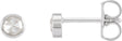 Platinum Natural Diamond Round Bezel-Set Rose-Cut Stud Earrings