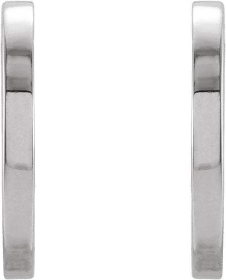 Platinum Round Natural Diamond Accented Hoop Earrings – 1mm Stones - view 2