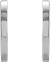 14K Gold Round Natural Diamond Accented Hoop Earrings – 1mm Stones - White Gold - view 2