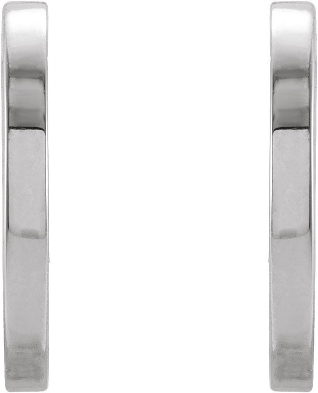 14K Gold Round Natural Diamond Accented Hoop Earrings – 1mm Stones - White Gold - view 2