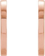 14K Gold Round Natural Diamond Accented Hoop Earrings – 1mm Stones - Rose Gold - view 2