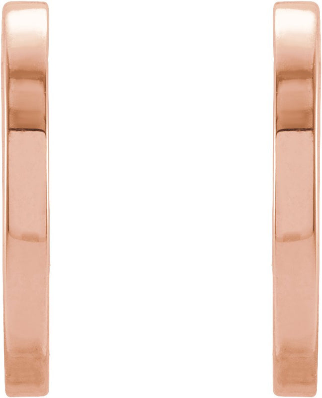 14K Gold Round Natural Diamond Accented Hoop Earrings – 1mm Stones - Rose Gold - view 2