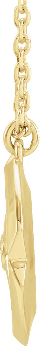 14K Gold Round Natural Diamond Accented Star Necklace – 1.3mm Stones - Yellow Gold - view 2