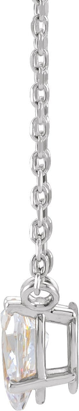 14K Gold Pear Natural Diamond Solitaire Necklace - White Gold - view 2