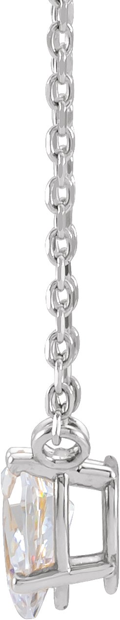 14K Gold Pear Natural Diamond Solitaire Necklace - White Gold - view 2