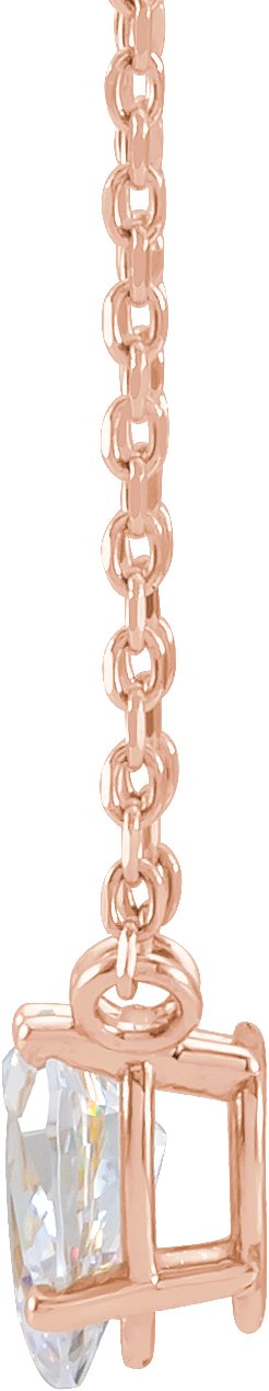 14K Gold Pear Natural Diamond Solitaire Necklace - Rose Gold - view 2