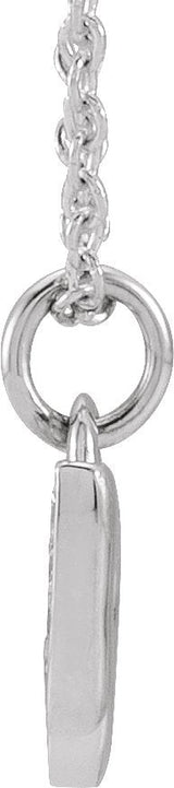 14K Gold Round Natural Diamond Petite Music Note Necklace - White Gold - view 2