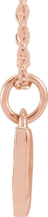 14K Gold Round Natural Diamond Petite Music Note Necklace - Rose Gold - view 2