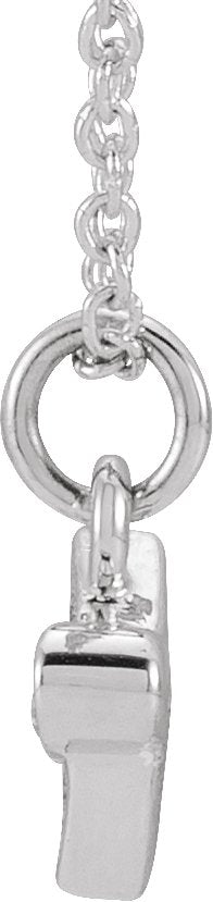 14K Gold Round Natural Diamond Petite Airplane Necklace - White Gold - view 2