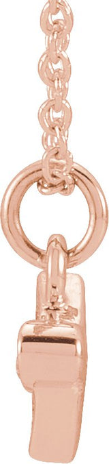 14K Gold Round Natural Diamond Petite Airplane Necklace - Rose Gold - view 2