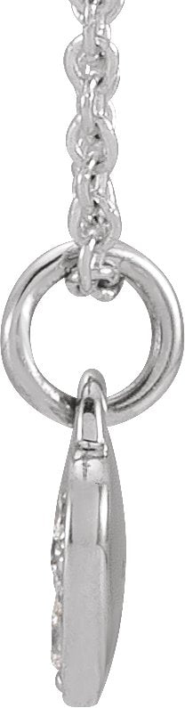 14K Gold Round Natural Diamond Petite Heart Necklace - White Gold - view 2