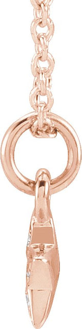 14K Gold Round Natural Diamond Youth Petite Star Necklace - Rose Gold - view 2