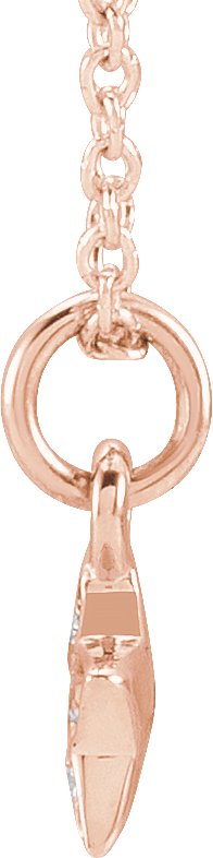14K Gold Round Natural Diamond Youth Petite Star Necklace - Rose Gold - view 2
