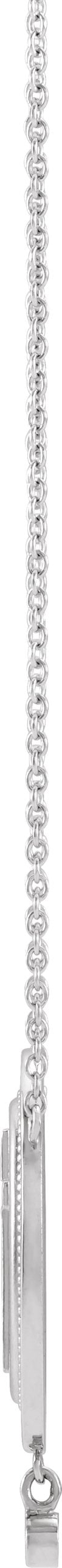 14K Gold Round Natural Diamond Rosary Cross Necklace - White Gold - view 2
