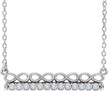 14K Gold Round Natural Diamond Infinity-Inspired Bar Necklace - White Gold