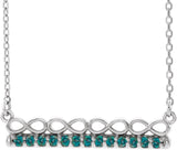 14K Gold Round Natural Alexandrite Infinity-Inspired Bar Necklace - White Gold