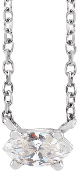 Platinum Marquise Natural Diamond Solitaire Necklace
