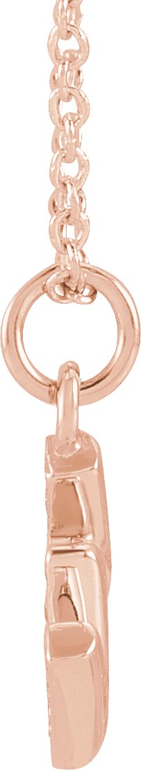 14K Gold Round Natural Diamond Petite Initial Necklace - Rose Gold - view 4