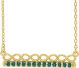 14K Gold Round Natural Alexandrite Infinity-Inspired Bar Necklace - Yellow Gold