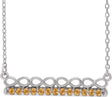 Platinum Round Natural Citrine Infinity-Inspired Bar Necklace