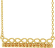 14K Gold Round Natural Citrine Infinity-Inspired Bar Necklace - Yellow Gold