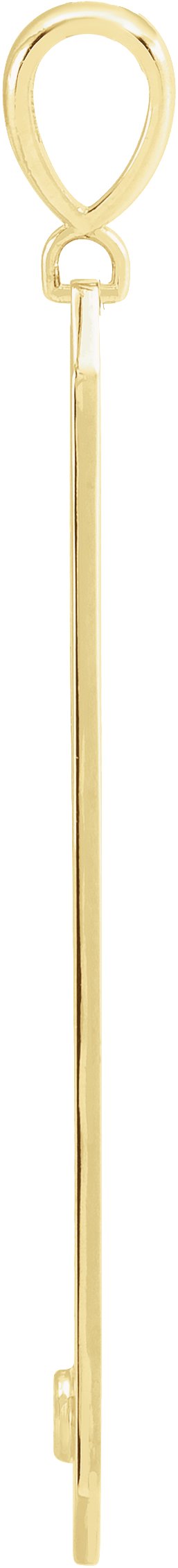 14K Gold Round Natural Diamond Engravable Bar Necklace or Pendant - Yellow Gold - view 2