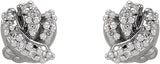 Platinum Round Natural Diamond Accented Knot Earrings - view 2
