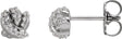 14K Gold Round Natural Diamond Accented Knot Earrings - White Gold