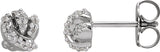 14K Gold Round Natural Diamond Accented Knot Earrings - White Gold