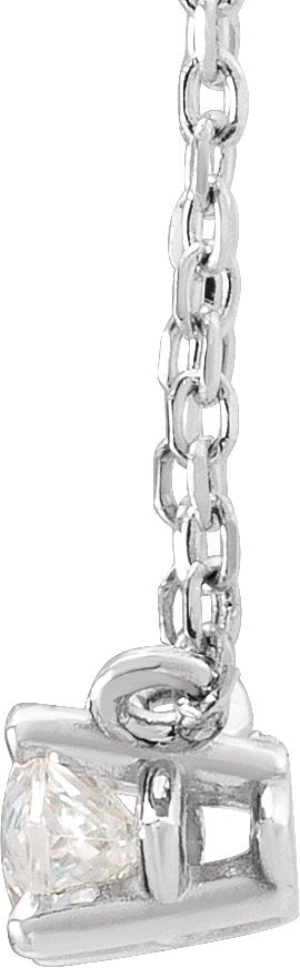 Platinum Marquise Natural Diamond Solitaire Necklace - view 2