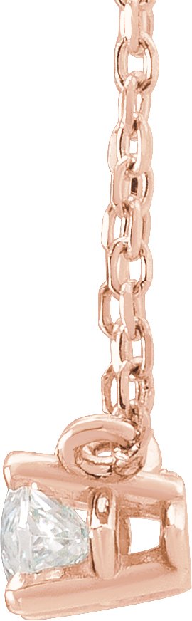 14K Gold Marquise Natural Diamond Solitaire Necklace - Rose Gold - view 2