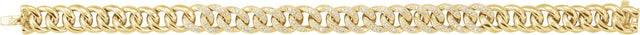 14K Gold Round Natural Diamond Accented Curb Bracelet - Yellow Gold - view 2