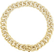 14K Gold Round Natural Diamond Accented Curb Bracelet - Yellow Gold