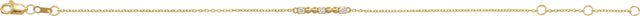 14K Gold Round Natural Diamond Beaded Bar Bracelet - Yellow Gold - view 2