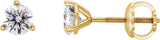 14K Gold Natural Diamond Round 3-Prong Cocktail-Style Stud Earrings II - Yellow Gold