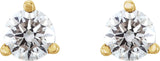 14K Gold Natural Diamond Round 3-Prong Cocktail-Style Stud Earrings II - Yellow Gold - view 2