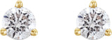 14K Gold Natural Diamond Round 3-Prong Cocktail-Style Stud Earrings II - Yellow Gold - view 2