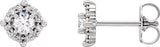 Platinum Round Natural Diamond Halo-Style Earrings – 2.5-4.5mm Stones